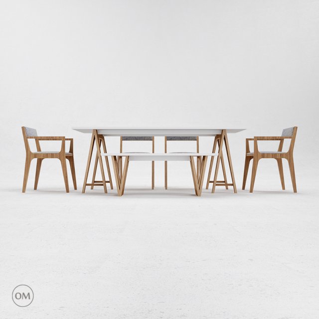 table chair bench odesd2 3D 모델 .c4d .max .obj .3ds .fbx .stl .blend 