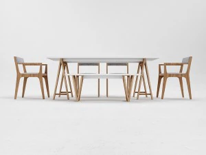 masa sandalye bank odesd2 3D Model