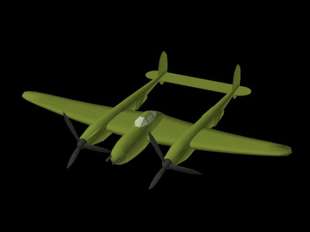 p-38 lightening 3D Model .c4d .max .obj .3ds .fbx .stl .blend