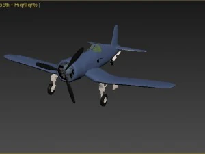 f4u1 해적 3D 모델