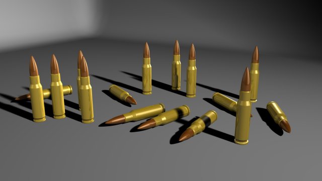 762 caliber bullets scenery 3D 모델 .c4d .max .obj .3ds .fbx .stl .blend 