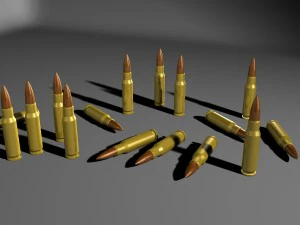 762 caliber bullets scenery 3D Model