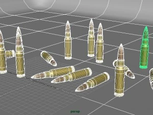 762 caliber bullets scenery 3D Model