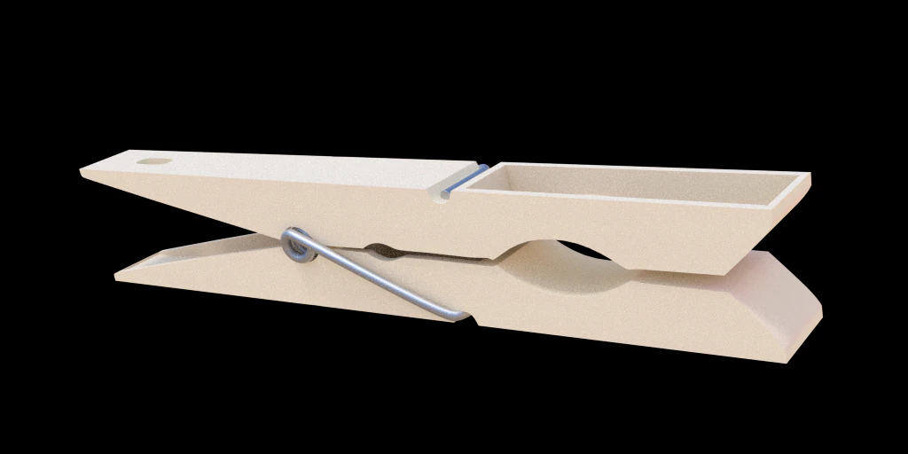 clothes peg 3D Model .c4d .max .obj .3ds .fbx .stl .blend 