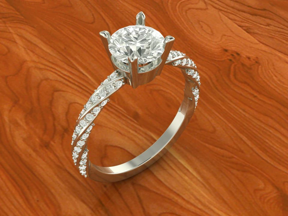 twisted ring 3D Print Model .c4d .max .obj .3ds .fbx .stl .blend 