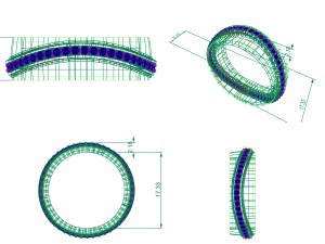 beautiful weding band with twisted desighn shake 3D 打印模型