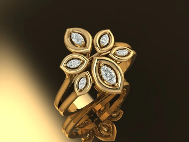 fashion beautiful flower ring 3D Print Model .c4d .max .obj .3ds .fbx .stl .blend