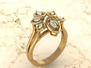 fashion beautiful flower ring 3D Print Model