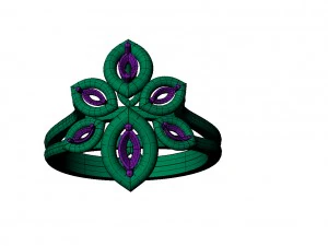 fashion beautiful flower ring 3D Print Model