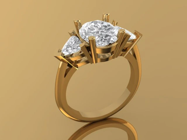 3 stone ring 3D Print Model .c4d .max .obj .3ds .fbx .stl .blend