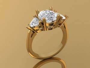 3 stone ring Modello di stampa 3D