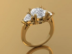3 stone ring 3D Print Model