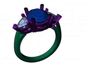3 stone ring 3D Baskı Modeli