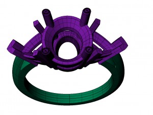 3 stone ring 3D Baskı Modeli