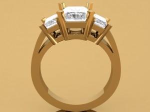 3 stone basic ring 3D 프린트 모델