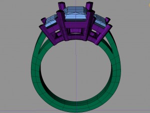 3 stone basic ring 3D 프린트 모델