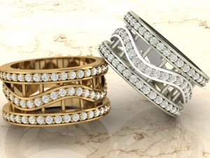 wedding band with twisted design 3D 打印模型