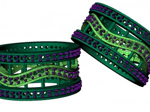 wedding band with twisted design 3D Print Model