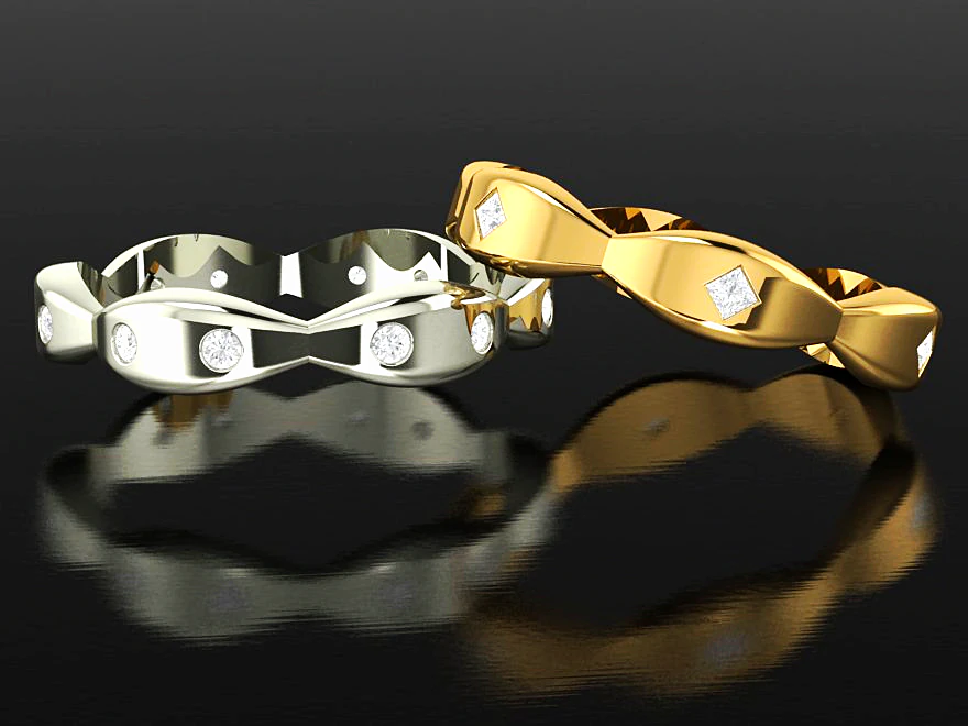 wedding bands 3D Print Model .c4d .max .obj .3ds .fbx .stl .blend 