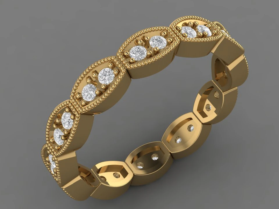 marquise eternity band 3D Print Model .c4d .max .obj .3ds .fbx .stl .blend 