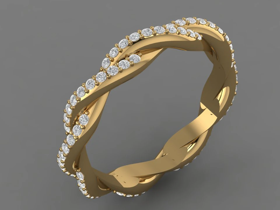 ring design twisted 3D Print Model .c4d .max .obj .3ds .fbx .stl .blend 