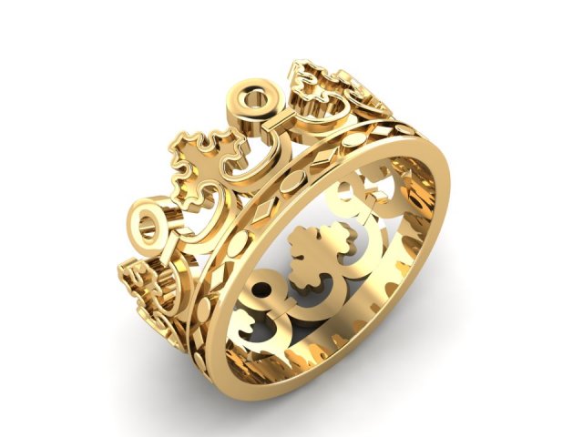 crown ring Modello di stampa 3D .c4d .max .obj .3ds .fbx .stl .blend 