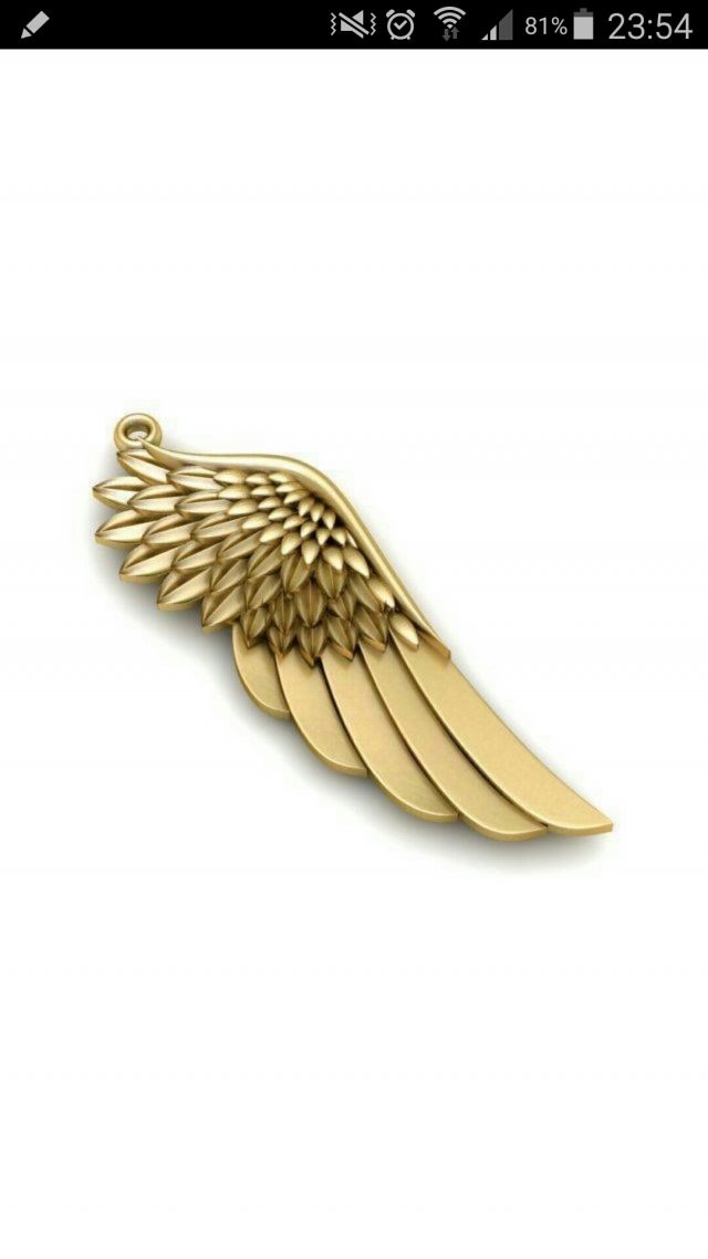 wing pendant 3Dプリントモデル .c4d .max .obj .3ds .fbx .stl .blend 