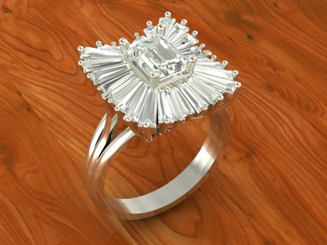 cluster baguette ring Modèles 3D en vedette .c4d .max .obj .3ds .fbx .stl .blend 