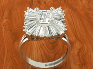 cluster baguette ring 3D Print Model
