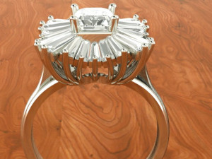 cluster baguette ring Modèles 3D en vedette