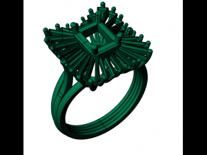 cluster baguette ring Modèles 3D en vedette