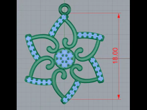 flower stle pendant 3D Print Model