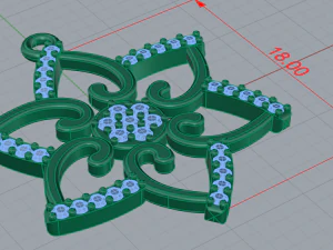 flower stle pendant 3D Print Model