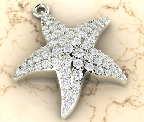 star fish pendant 3D Print Model .c4d .max .obj .3ds .fbx .stl .blend