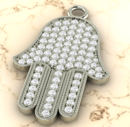 hamsa hand pave pendant Modelo de Impressão 3D .c4d .max .obj .3ds .fbx .stl .blend 
