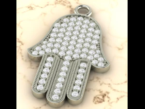 함사 핸드 파베 펜던트 3D 프린트 모델