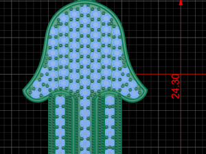 hamsa hand pave pendant Modelo de Impressão 3D