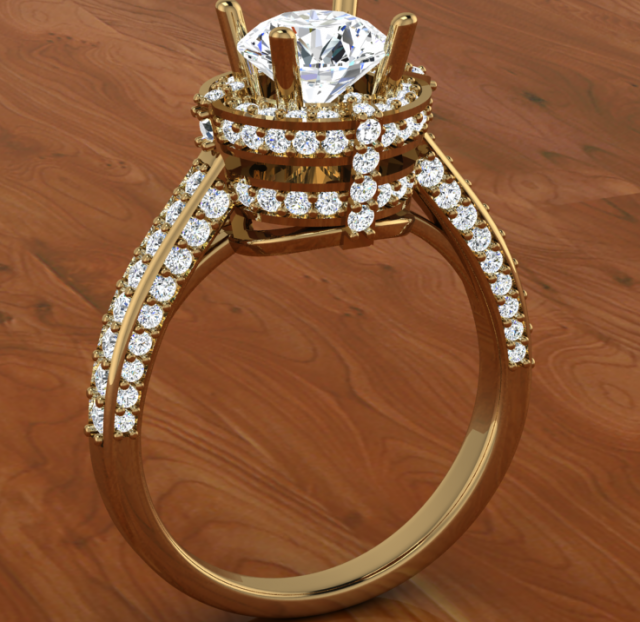 halo uniq diamond ring 3D Print Model .c4d .max .obj .3ds .fbx .stl .blend 