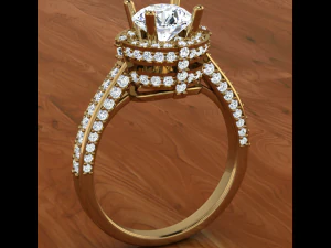 halo uniq diamond ring 3D Print Model