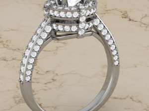halo uniq diamond ring 3D Print Model