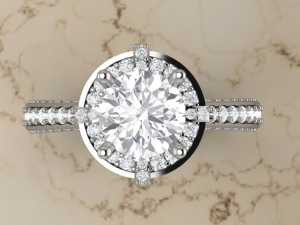 halo uniq diamond ring 3D Print Model