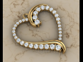 Heart Pave diamond Pendant 3D Model