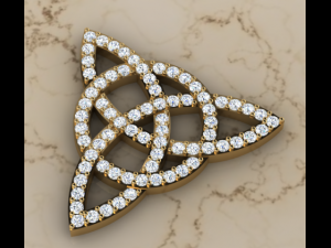 knot pave pendant Modèles 3D en vedette