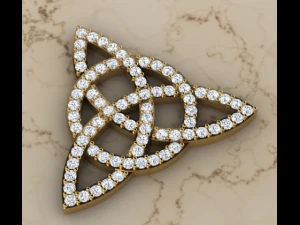 knot pave pendant 3D Print Model