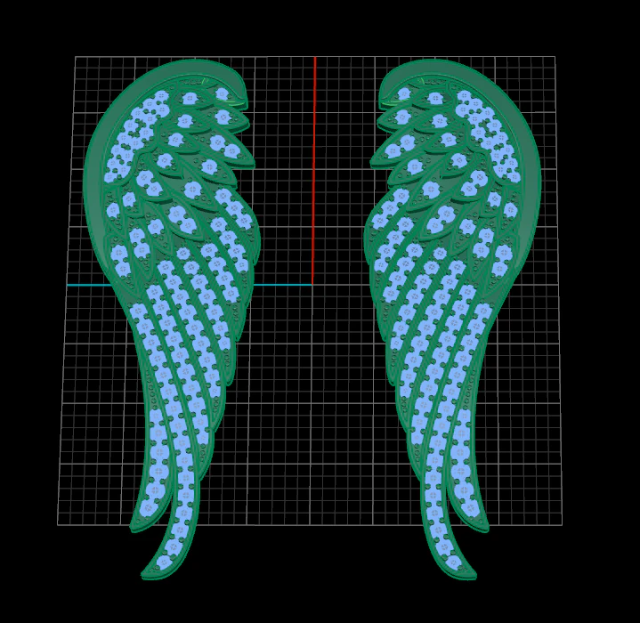 wing pave pendant 3D Print Model .c4d .max .obj .3ds .fbx .stl .blend 
