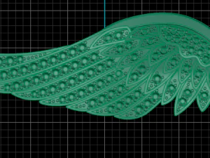 wing pave pendant 3D Print Model