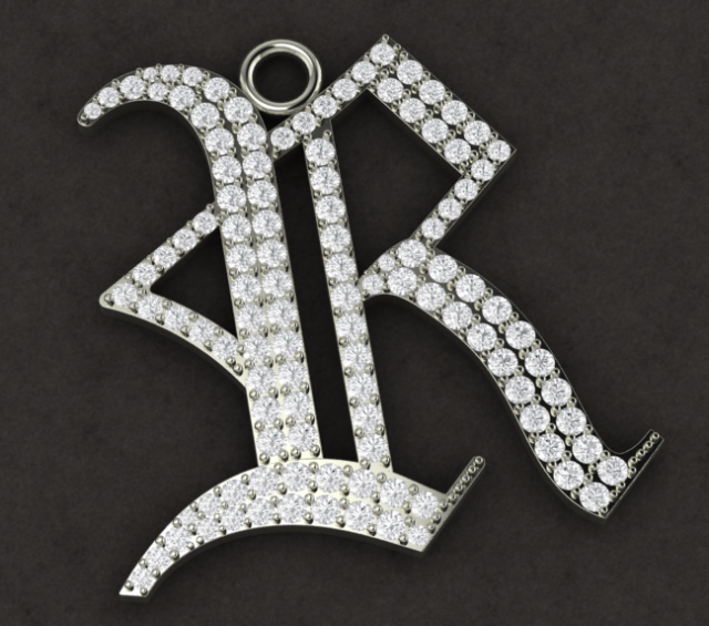 jewelry pave pendant r Model Cetak 3D .c4d .max .obj .3ds .fbx .stl .blend 