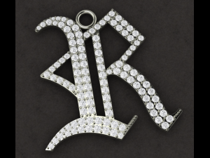 jewelry pave pendant r 3D Print Model