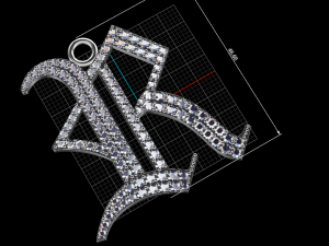 jewelry pave pendant r Model Cetak 3D