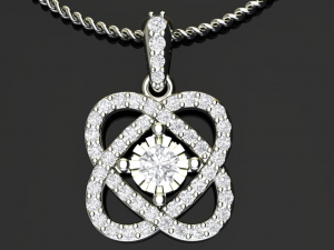 heart style pave pendant 3D 打印模型
